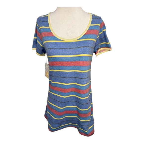 NEW LuLaRoe Women's XXS Striped Short Sleeve Classic T-Shirt Multicolor NWT‎ - Picture 1 of 8